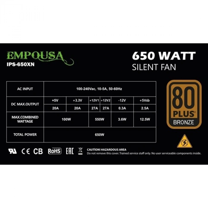 INCA 650W 80+ BRONZE EMPOUSA IPS-650XN Power Supply