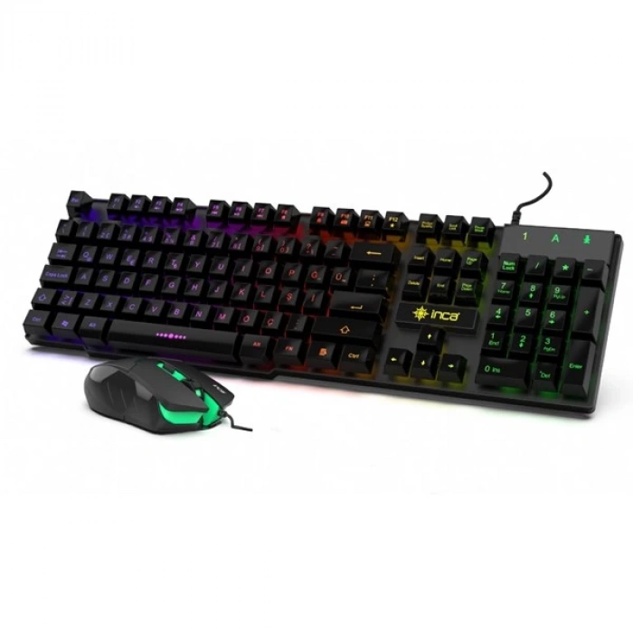 INCA IKG-448 USB Q Trk RGB Led Aydınlatmalı Mekanik Hisli Siyah Gaming Klavye - Mouse Set