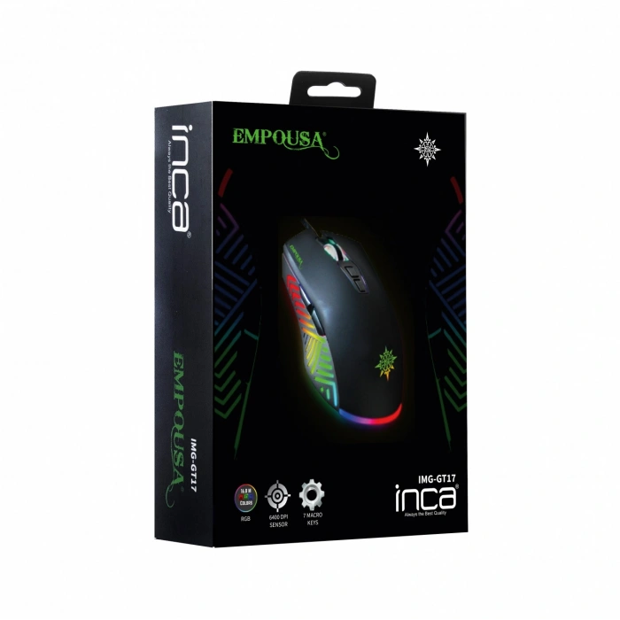 INCA IMG-GT17 Kablolu USB 6400dpi Siyah Gaming Mouse