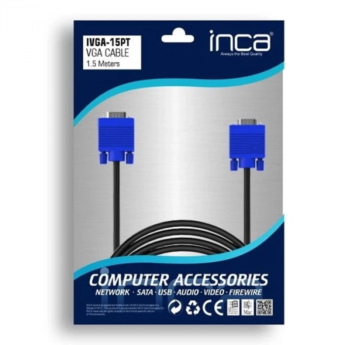 INCA IVGA-15PT 1.5metre VGA Görüntü Kablosu