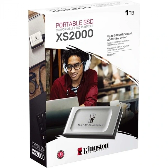 KINGSTON 1TB SXS2000/1000GA USB 3.2 SSD HARİCİ DİSK GÜMÜŞ