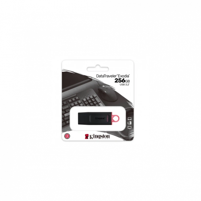 KINGSTON DTX/256GB USB 3.2 Data Traveler Exodia  Gen 1 Flash Disk (Siyah - Pembe)