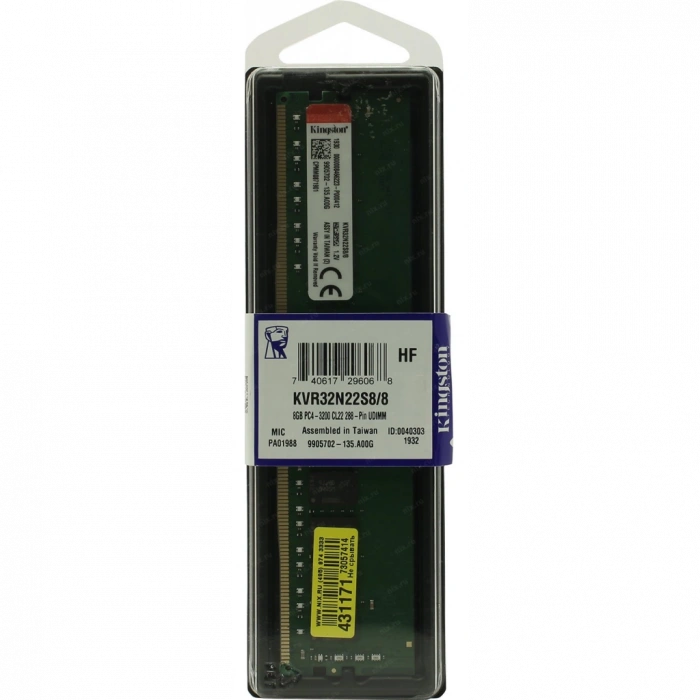 KINGSTON KVR32N22S8/8, 8Gb, 3200Mhz, DDR4, CL22, Desktop RAM