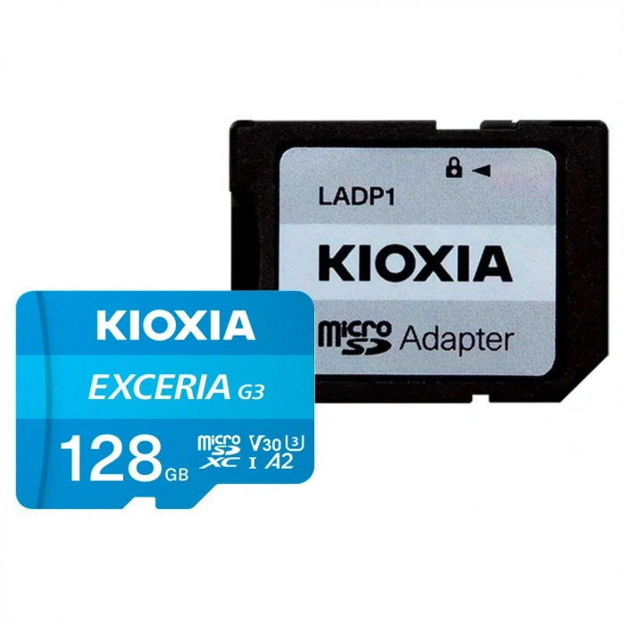 KIOXIA 128GB ExceriaG2, LMEX3L128GG2, A2 V30 4K, CL10, 160Mb/s, MicroSD Kart Bellek (SD Adaptörlü)