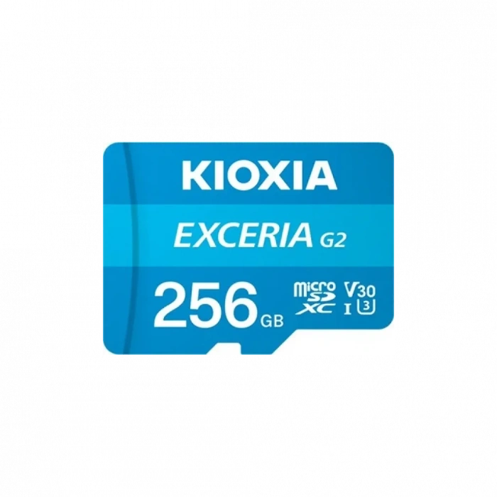 KIOXIA 256GB ExceriaG2, LMEX2L256GG2, U1 V30 4K,  CL10, 100Mb/s, MicroSD Kart Bellek (SD Adaptörlü)