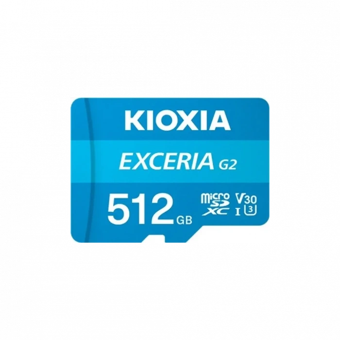 KIOXIA 512GB ExceriaG2, LMEXL512GG2 U1 V30 4K,  CL10, 100Mb/s, MicroSD Kart Bellek (SD Adaptörlü)
