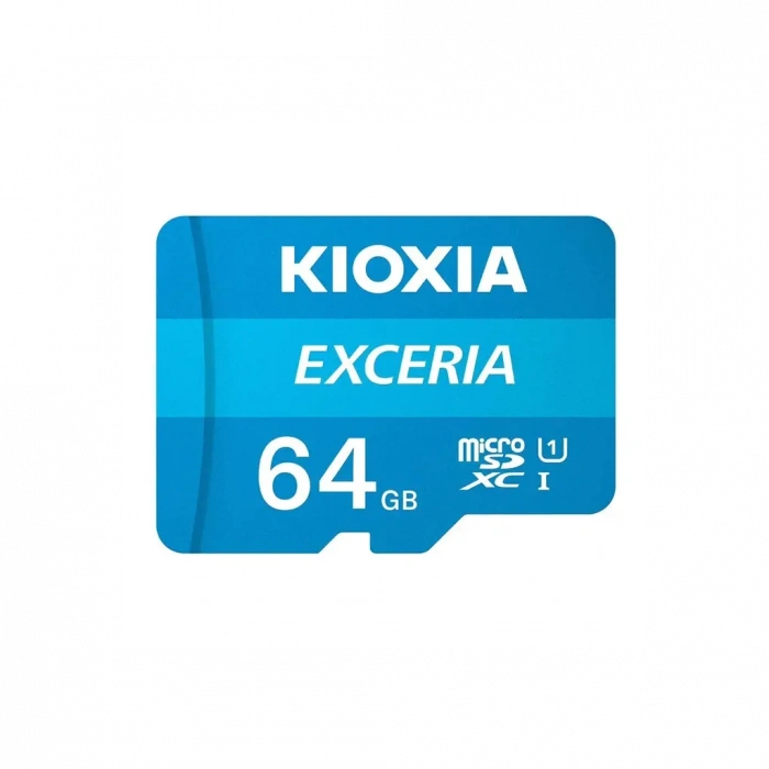 KIOXIA 64GB Exceria, LMEX1L064GG2, UHS-1, CL10, 100Mb/s, MicroSD Kart Bellek (SD Adaptörlü)