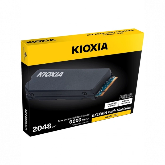 KIOXIA EXCERIA HEATSINK G4, LSC11K2T04G8, 2TB, 6200/4900, Gen4, NVME PCIe M.2 2280, SSD,(Soğutuculu)