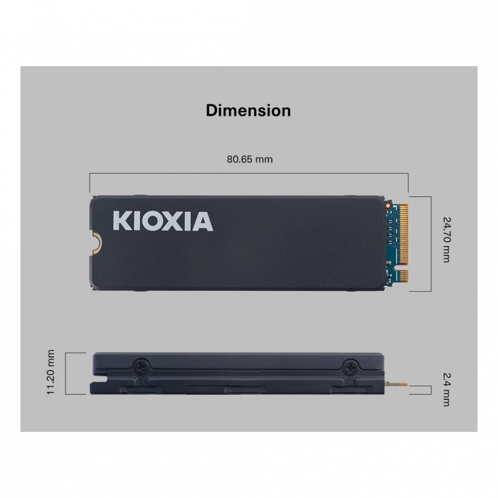 KIOXIA EXCERIA HEATSINK G4, LSC11K4T09G8, 4TB, 6200/4900, Gen4, NVME PCIe M.2 2280, SSD,(Soğutuculu)