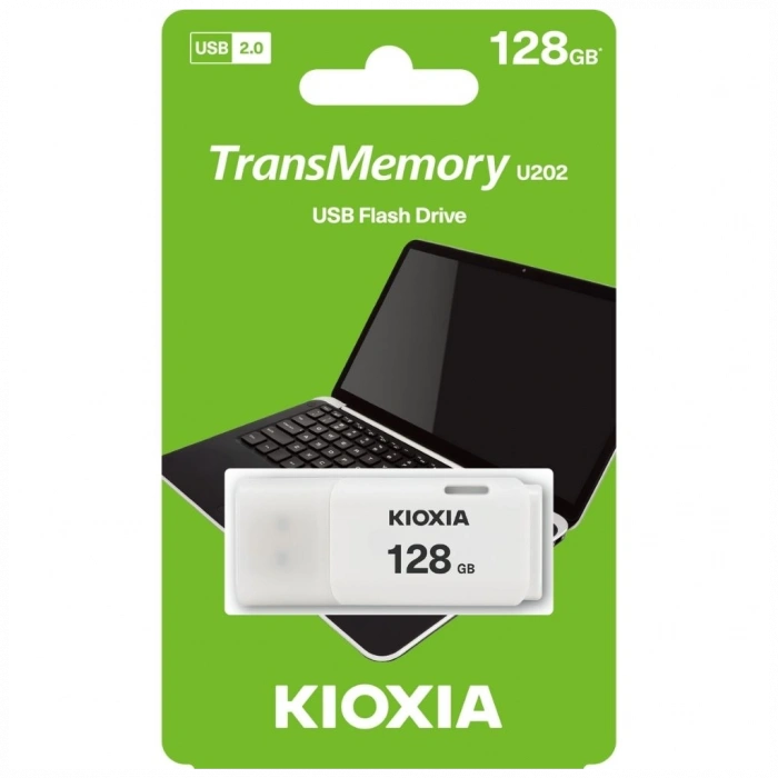 KIOXIA U202W 128GB USB 2.0 TransMemory Flash Disk (Beyaz)