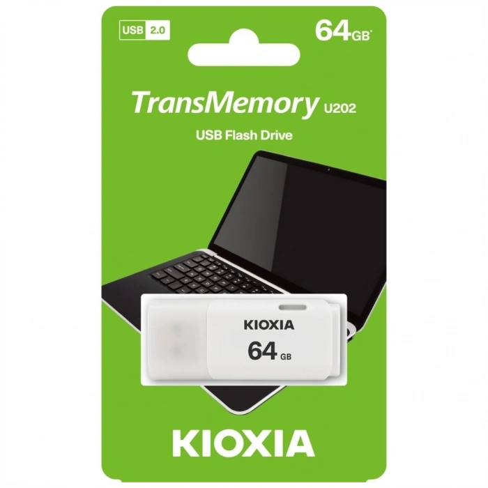 KIOXIA U202W 64GB USB 2.0 TransMemory Flash Disk (Beyaz)