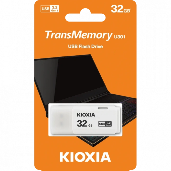 KIOXIA U301W 32GB USB 3.2 Gen1 TransMemory Flash Disk (Beyaz)