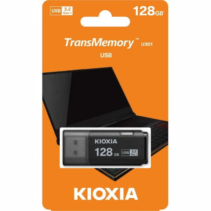 KIOXIA U301K 128GB USB 3.2 Gen1 TransMemory Flash Disk (Siyah)