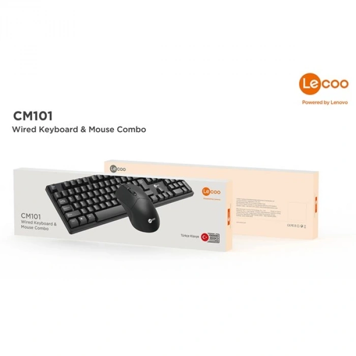 LENOVO LECOO CM101 USB Q Trk Optic Mouse Siyah Multimedya Klavye - Mouse Set