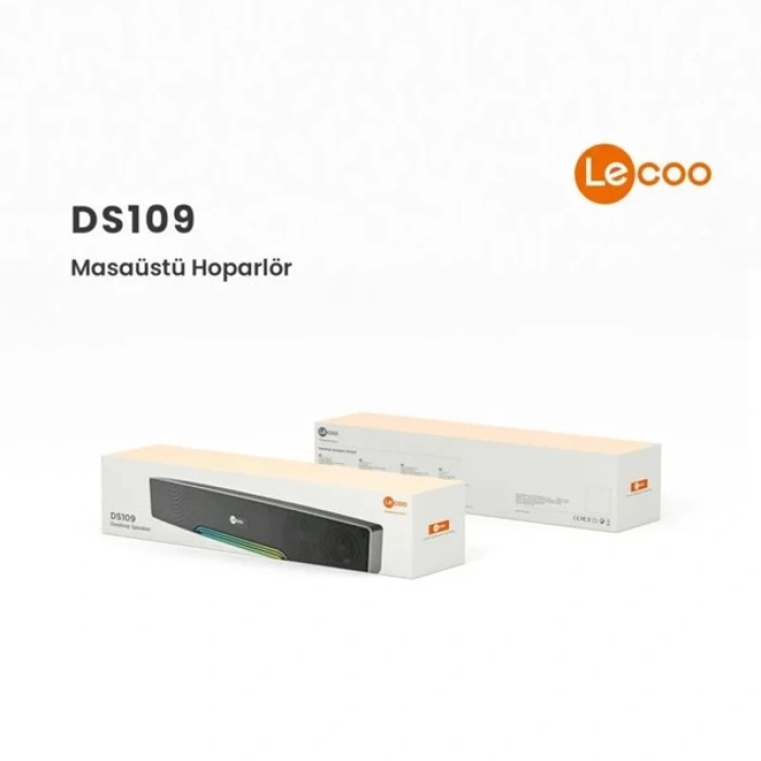 LENOVO LECOO DS109 Stereo Bluetooth AUX-TF/USB Siyah 10w RMS Soundbar Speaker RGB Ledli