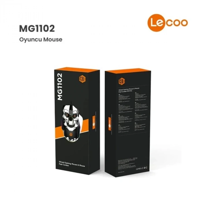 LENOVO LECOO MG1102 USB RGB Led Aydınlatmalı 8200dpi Mouse Pad Hediyeli Gaming Optic Siyah Mouse