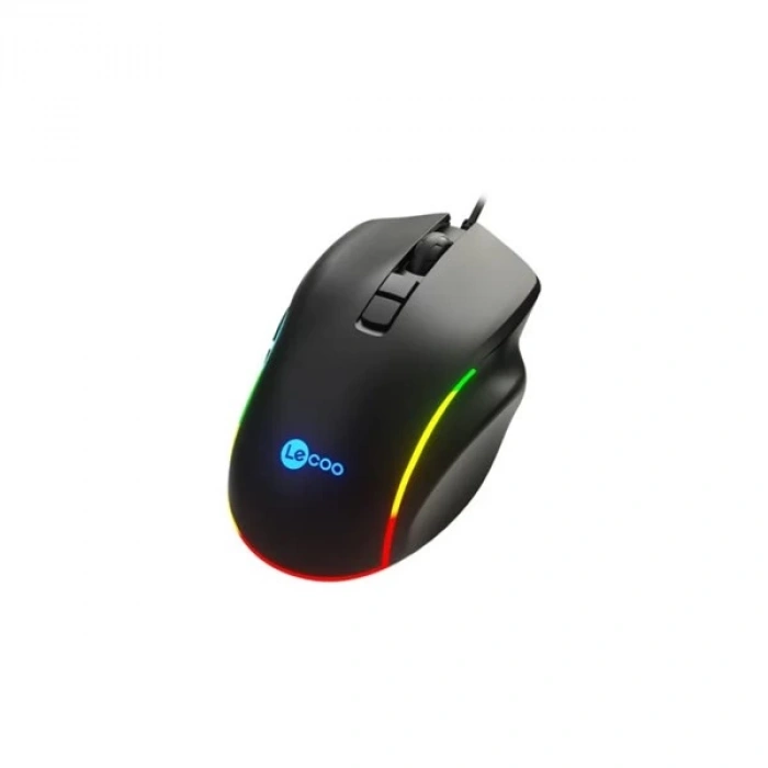 LENOVO LECOO MS140 USB RGB Led Aydınlatmalı 6400dpi Gaming Optic Siyah Mouse