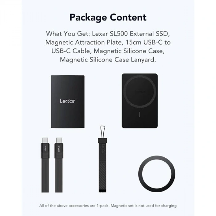 LEXAR 1TB SL500 PORTABLE SSD LSL500X001T-RNBNU USB 3.2 SSD HARİCİ DİSK