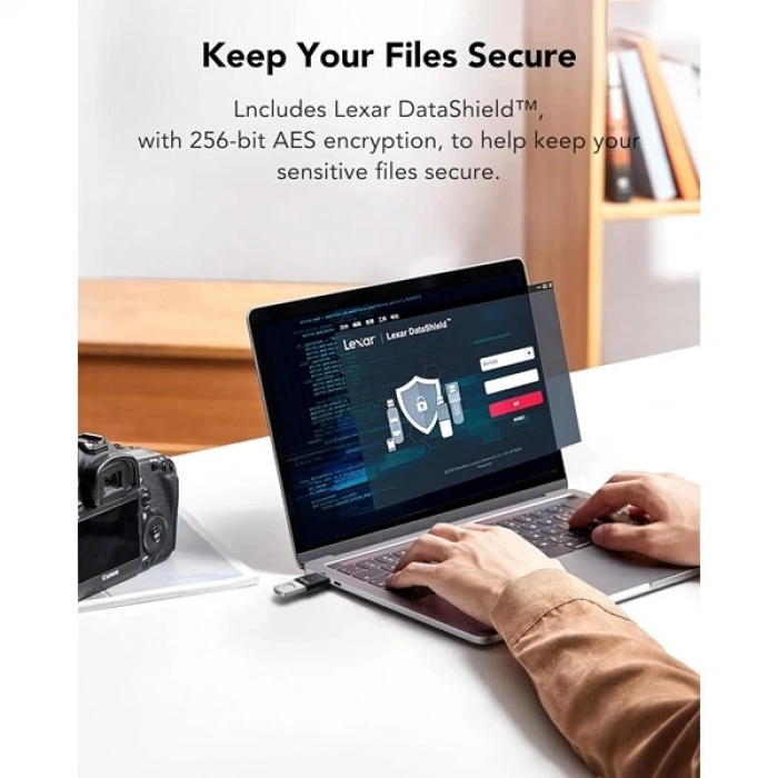 LEXAR 256GB JUMP DRIVE FINGERPRINT F35 PRO LJDF35P256G-RNBNG USB 3.2 BELLEK