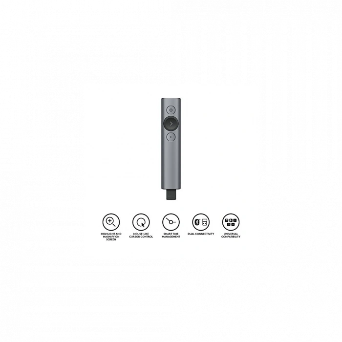 LOGITECH 910-004861, Spotlight Wireless Presenter, Sunum Cihazı (Gri)
