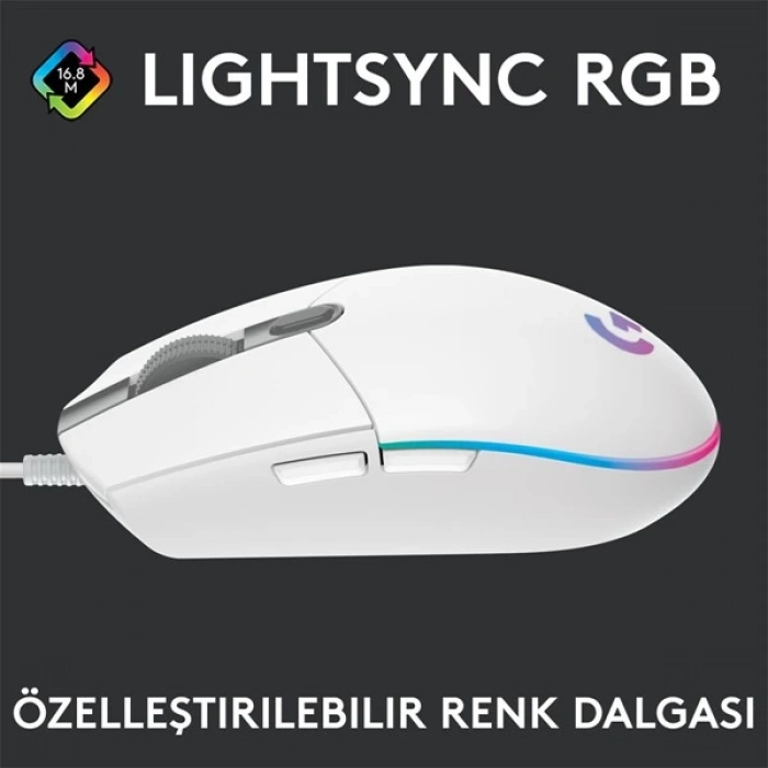 LOGITECH G G102 Lıghtsync Oyuncu Mouse Beyaz 910-005824