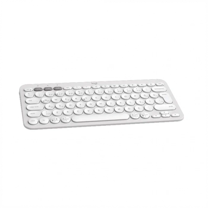 LOGITECH K380S, Pebble Keys 2,  Beyaz, 920-011860, Bluetooth, Türkçe, Q, Multimedya, Mini Klavye
