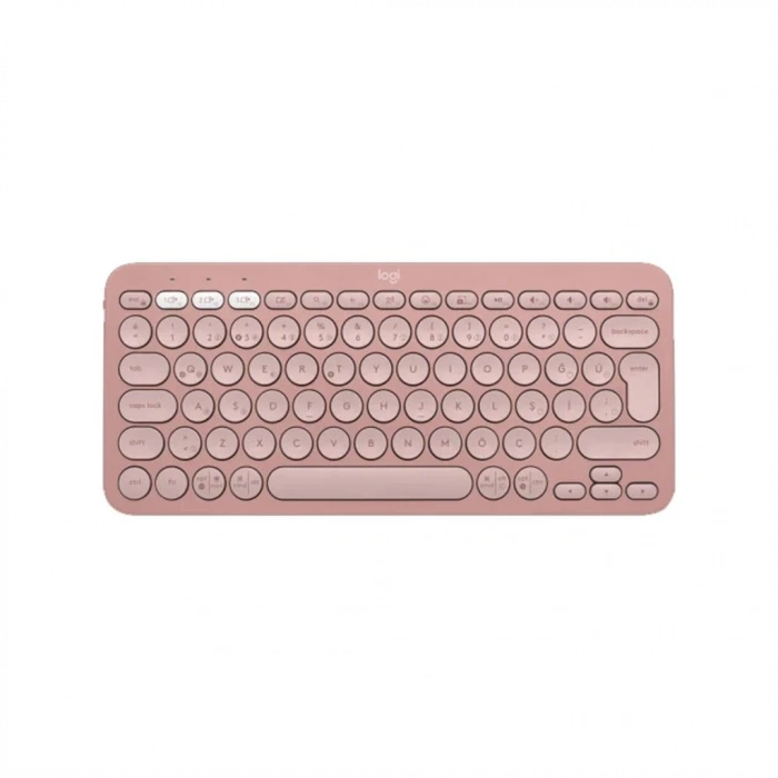 LOGITECH K380S, Pebble Keys 2,  Rose, 920-011861, Bluetooth, Türkçe, Q, Multimedya, Mini Klavye