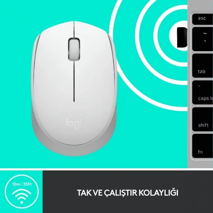 Logıtech M171 Kablosuz Mouse-Beyaz 910-006867