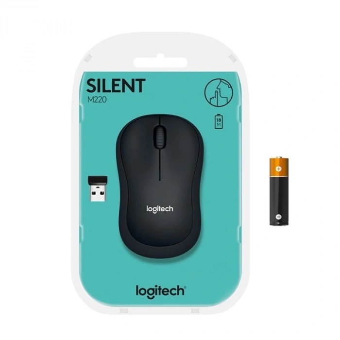 LOGITECH M220 Kablosuz Sessiz Optic Gri / Siyah Mouse 910-004878