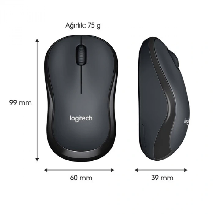 LOGITECH M220 Kablosuz Sessiz Optic Gri / Siyah Mouse 910-004878
