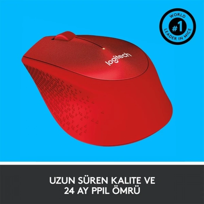Logıtech M330 Sessiz Kablosuz Mouse-Kırmızı 910-004911