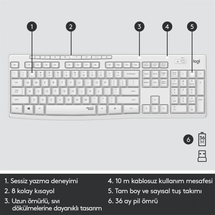 LOGITECH MK295 Kablosuz Klavye