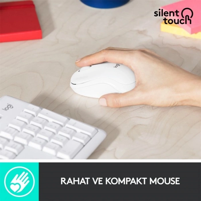 LOGITECH MK295 Kablosuz Q Trk Beyaz Klavye - Mouse Set (920-010089)