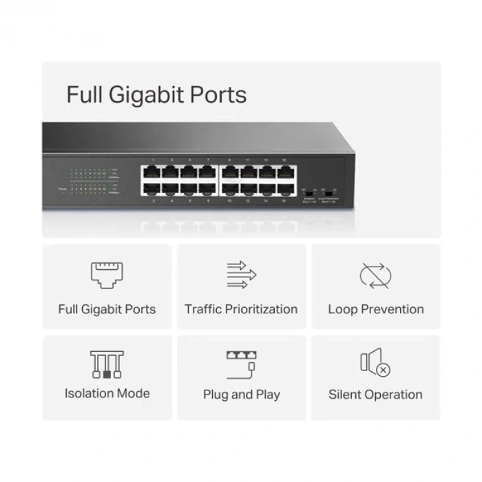 MERCUSYS 16port MS116GS GIGABIT YÖNETİLEMEZ SWITCH