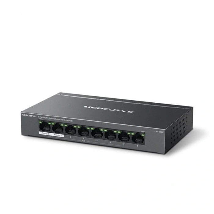 MERCUSYS 8-PORT MS108GP GIGABIT YÖNETİLEMEZ 65W 7-PORT POE SWITCH