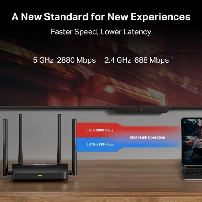 MERCUSYS MR25BE BE3600 WIFI7 DUAL BAND EV OFİS TİP ROUTER