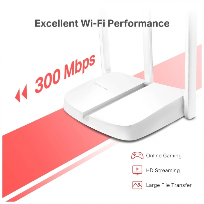 MERCUSYS MW306R 4 Port, 300Mbps, 2,4Ghz WiFi, Masaüstü, Megabit, Multi-Mode, Router