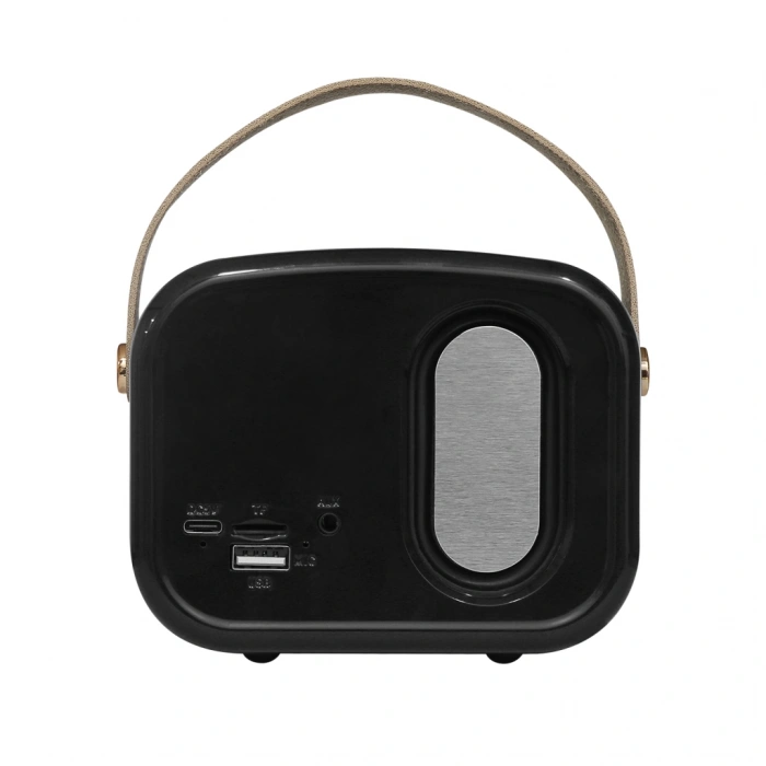 MIKADO MD-24BT, Echoes, Siyah, 3W, Taşınabilir, USB/TF Kart/Bluetooth, 800mAh, Klasik Retro Müzik Kutusu