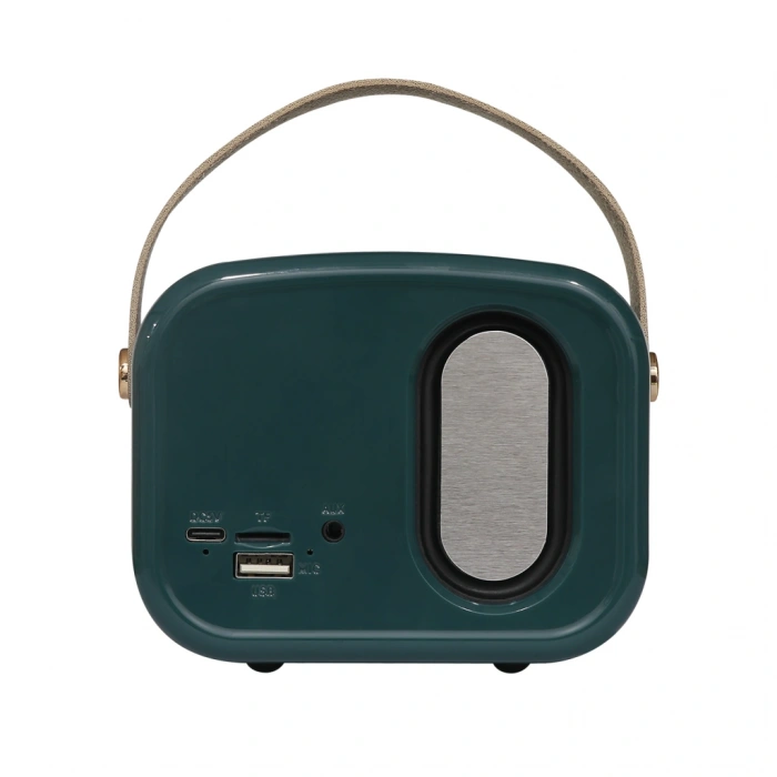 MIKADO MD-24BT, Echoes, Yeşil, 3W, Taşınabilir, USB/TF Kart/Bluetooth, 800mAh, Klasik Retro Müzik Kutusu