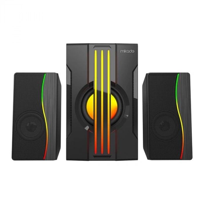 MIKADO MD-254 2+1 25W(5w*2+15w) Usb+SD+Fm Bluetooth Destekli RGB Ses Sistemi
