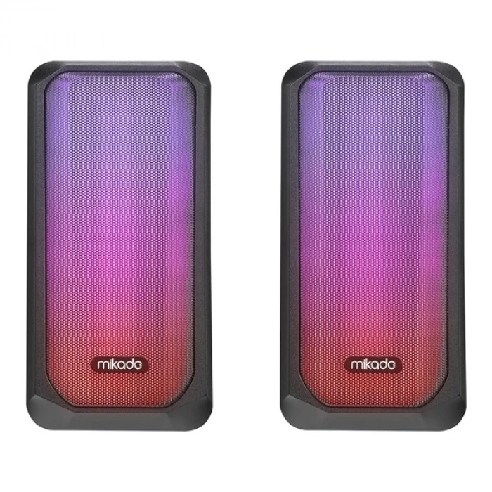 MIKADO MD-356 2.0 5Wx2CH RGB Ledli Siyah USB Multimedia Oyuncu Speaker Hoparlör