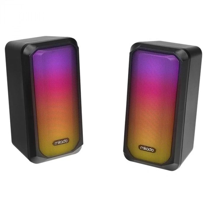 MIKADO MD-356 2.0 5Wx2CH RGB Ledli Siyah USB Multimedia Oyuncu Speaker Hoparlör