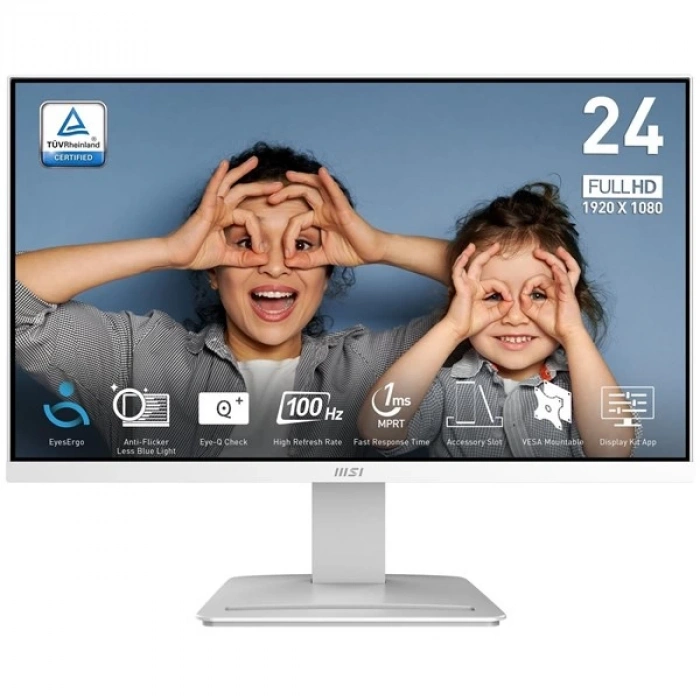 MSI 23.8 FLAT VA PRO MP2412W 1MS 100HZ HDMI EV OFİS MONİTÖRÜ BEYAZ