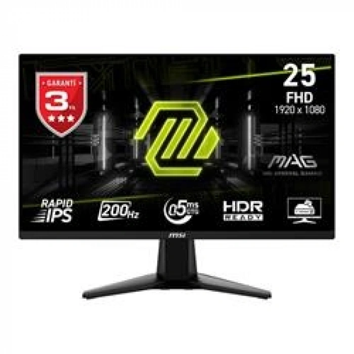MSI 24.5 Mag 255F E20 1920x1080 Flat Rapid Ips 200Hz 0.5Ms (Gtg) Freesync Premium Gaming Monitor