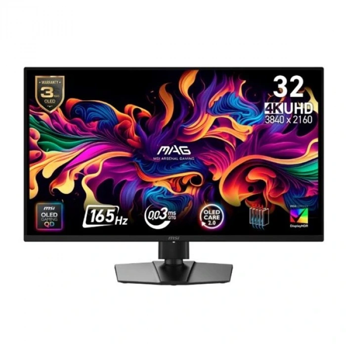 MSI 31.5 QD-OLED MAG 322UP E16 0.03MS 165HZ HDMI-DP GAMING MONİTÖR 3840X2160