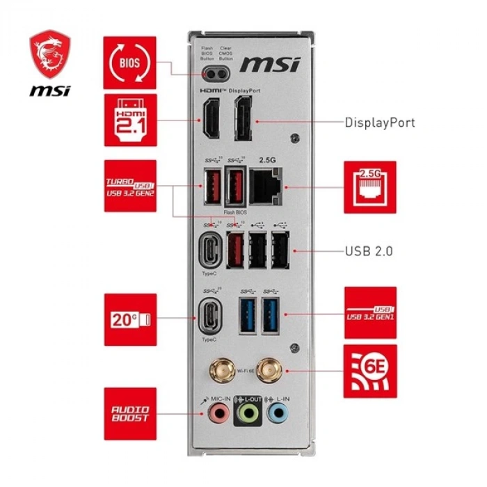MSI B650M PROJECT ZERO WIFI-6E DDR5 HDMI-DP PCIE 4.0 AM5 mATX