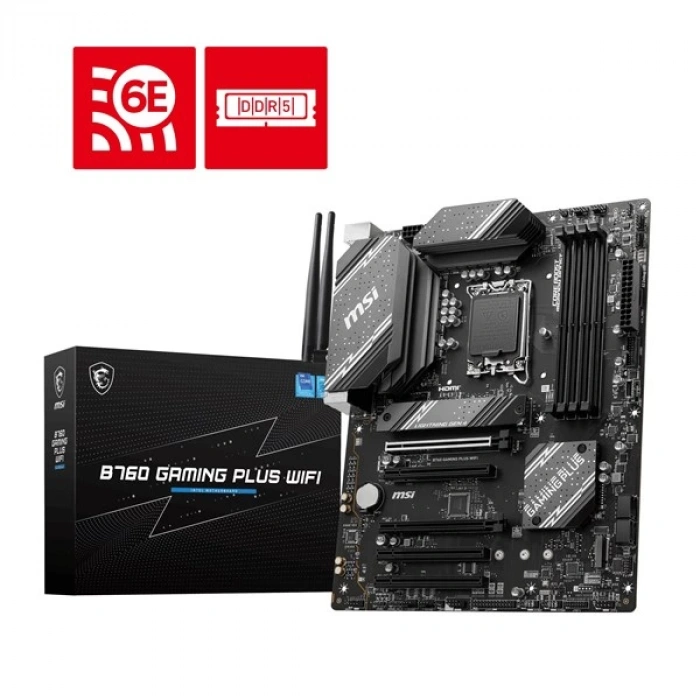 MSI B760 GAMING PLUS WIFI-6E DDR5 HDMI DP PCIE 4.0 1700p ATX