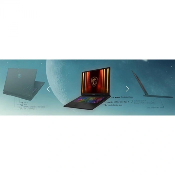 MSI CROSSHAIR A17 HX D8WGKG-012XTR R9 8940HX 32GB DDR5 RTX5070 8GB GDDR7 1TB NMVE 17  240HZ(QHD) FDOS