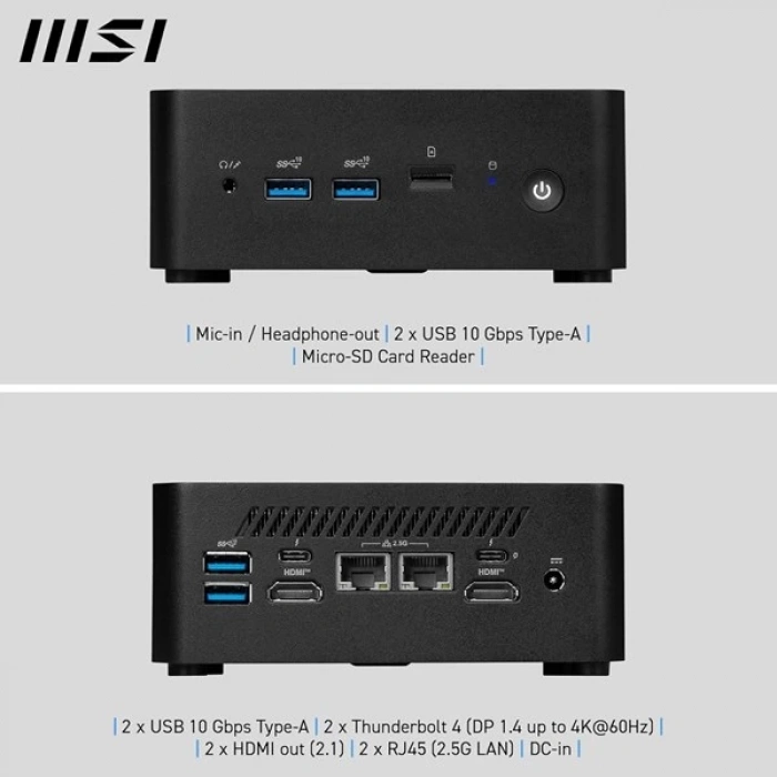 MSI CUBI NUC 1M-003Eu CORE 3 100U-8GB DDR5 RAM-512GB NVME-W11 PRO MINI PC