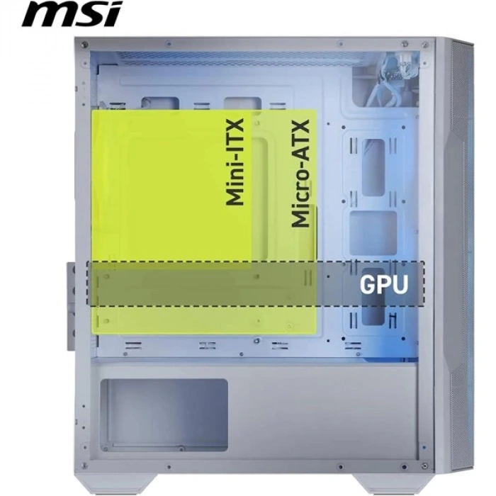 MSI MAG FORCE M100R WHITE GAMING MICRO-TOWER PC KASASI BEYAZ